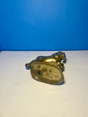 6" Vintage Antique Solid Brass Rearing Unicorn Horse Figurine - photo 5
