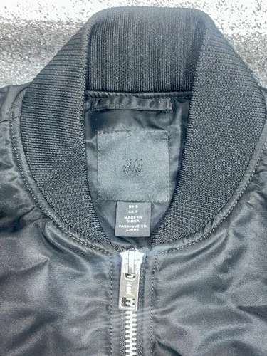 Men’s H&M Black Bomber Jacket Size S - Excellent Condition - photo 2