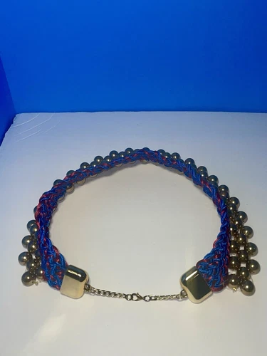 Handmade Blue & Gold Necklace from India - photo 3
