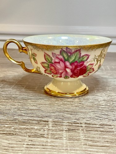 Beautiful Rose Lusterware Footed Tea Cup by Norleans - photo 3