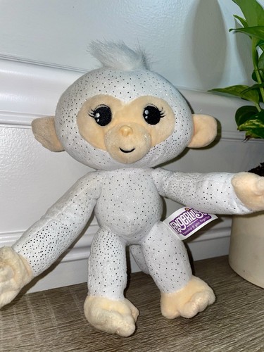 Fingerling Monkey Plush Shiny White & Silver - Makes Noises