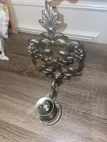 1980's Candle Sconce - Silver Tone - photo 3