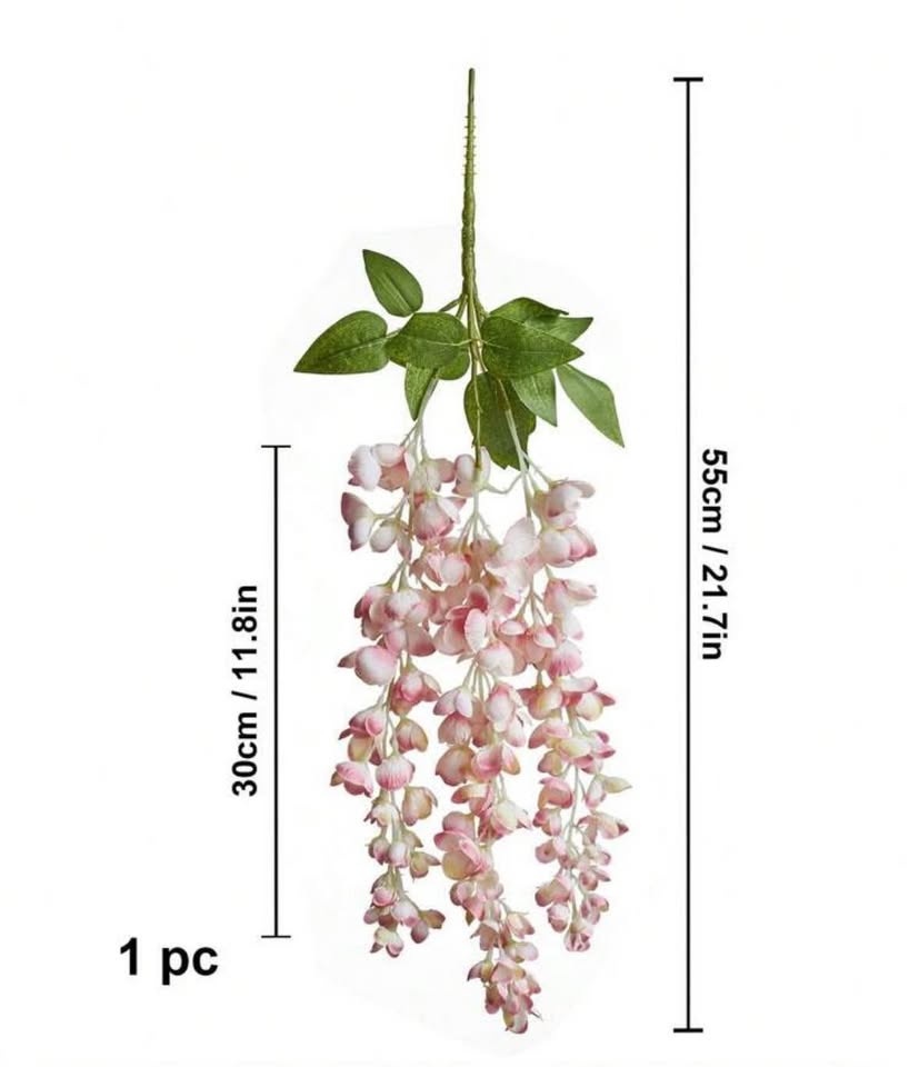 Artificial Wisteria Flower Pink - photo 3