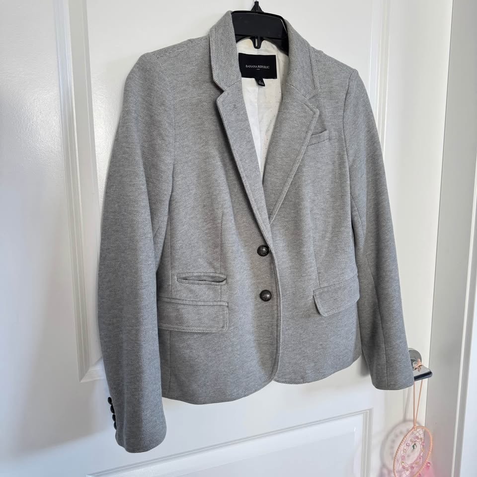 Banana Republic Gray Women Blazer with Notched Lapels - photo 2