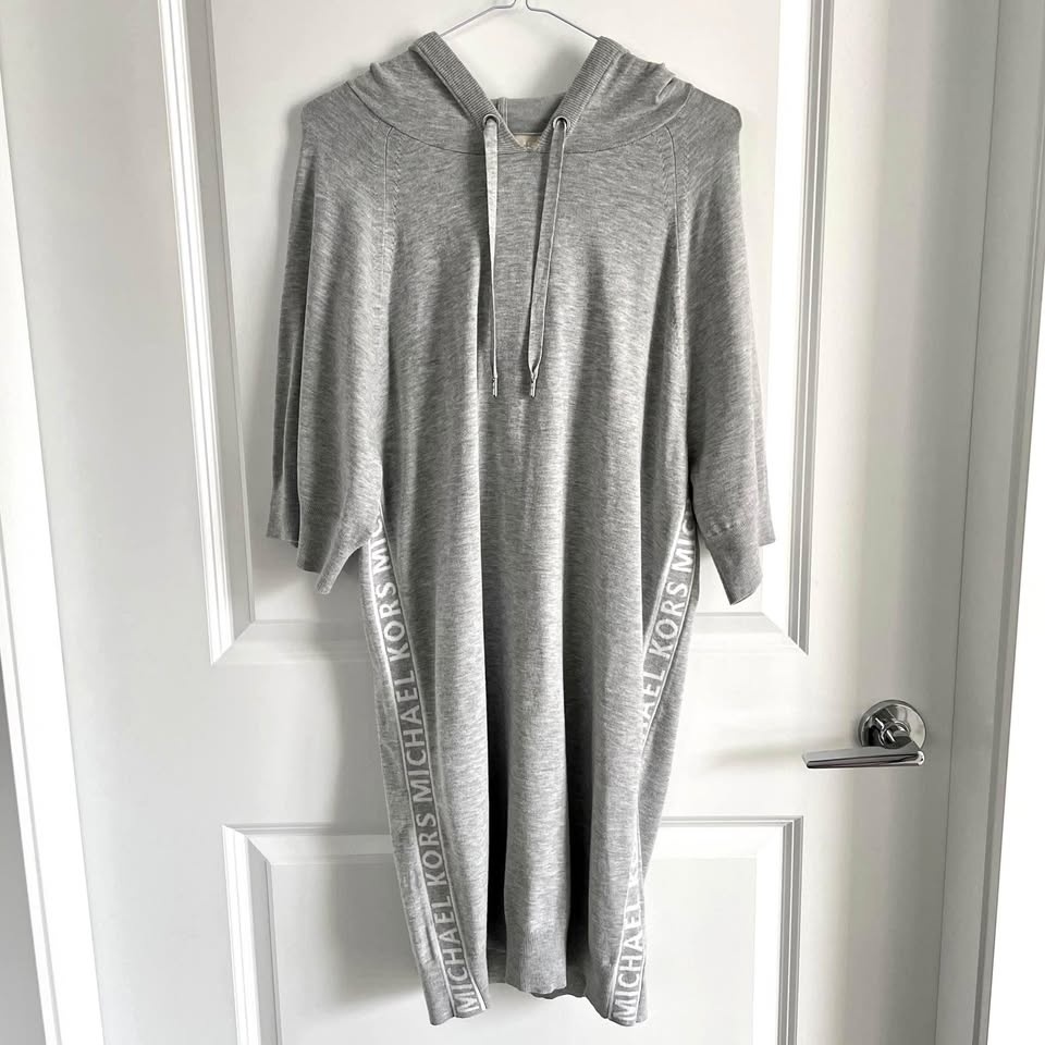 MICHAEL KORS Hooded Knit Sweater Dress