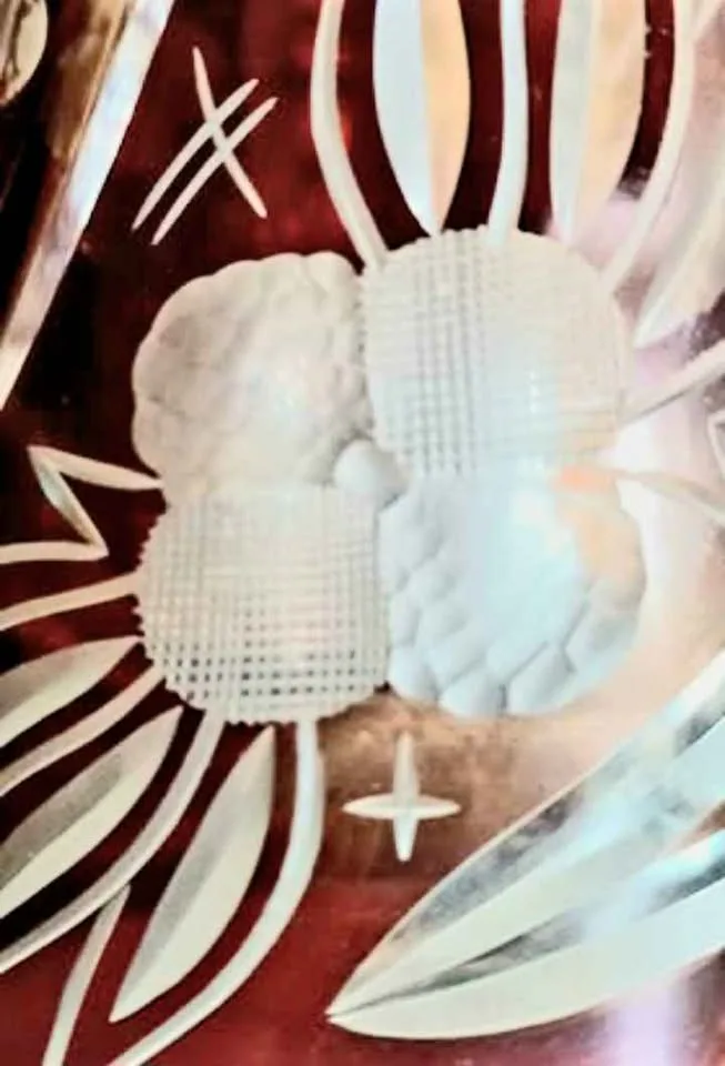 1940's Egermann Bohemian Intricate Hand Cut Crystal Vase image indicator(7)