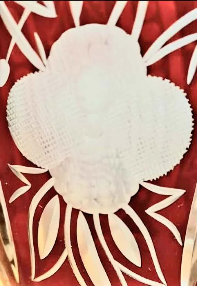 1940's Egermann Bohemian Intricate Hand Cut Crystal Vase image indicator(8)