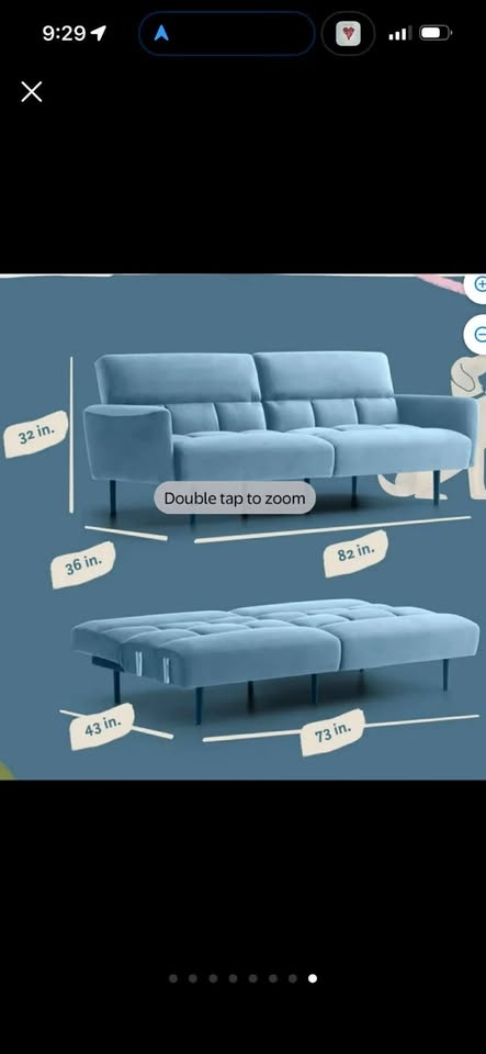 Green Velvet Futon Sofa Bed Couch (DELIVERY AVAILABLE) - photo 2