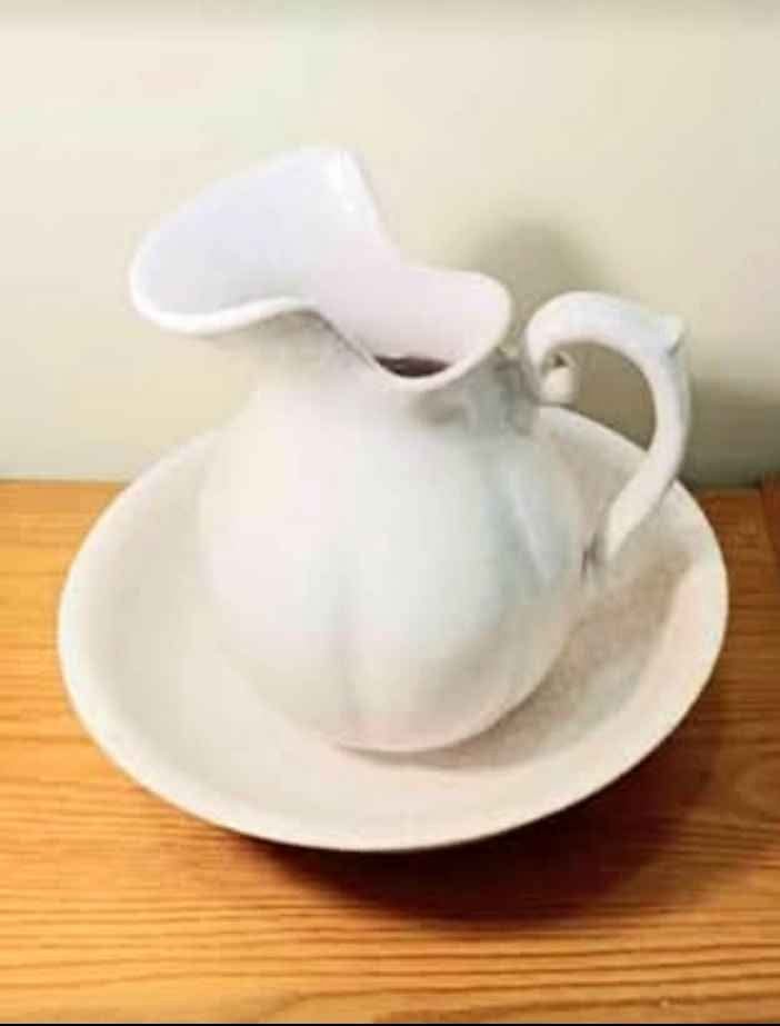1971 Italian Signed Artist Nora Fenton Basin & Pitcher Set