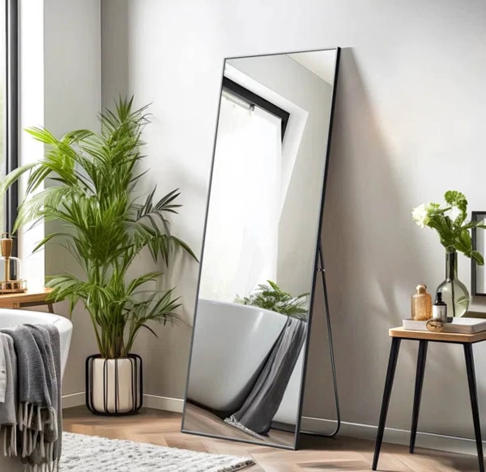 Metal Full Length Mirror with Stand