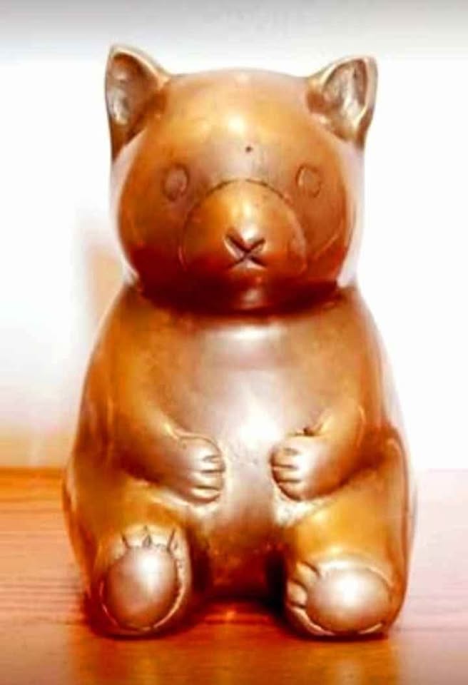 1950's Brass Teddy Bear Peggy Bank