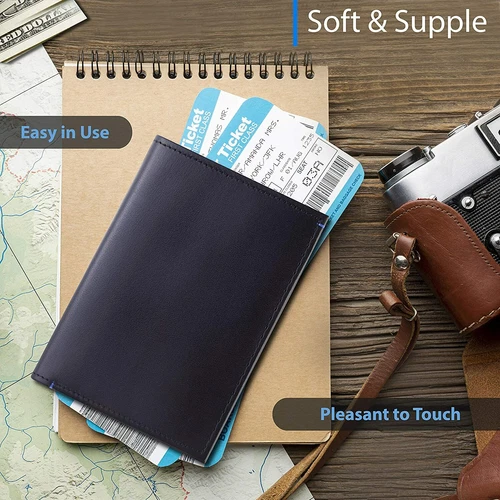 Leather Passport Cover Credit Card Holder Passport Wallet - photo 3