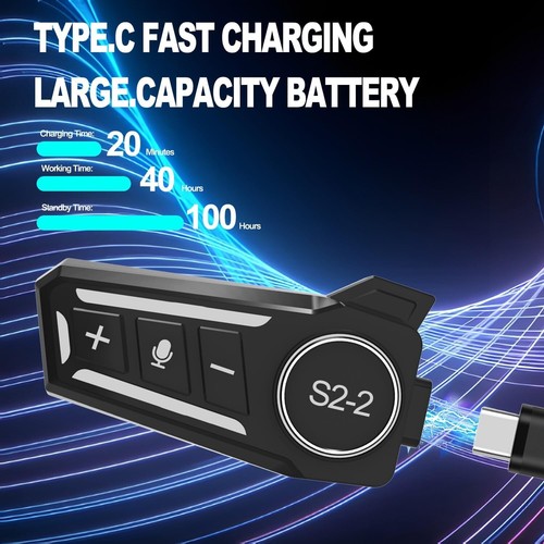 Motorcycle Intercom Headset USB C AI Voice Assist - photo 3