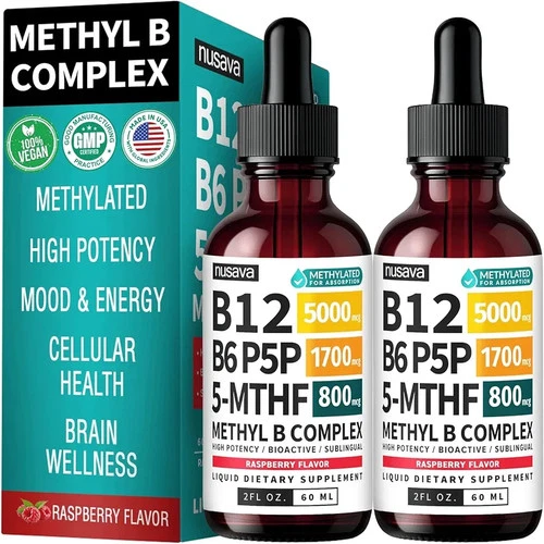 2Pack Vitamin B12 & B6 Drops for Energy & Immune Support