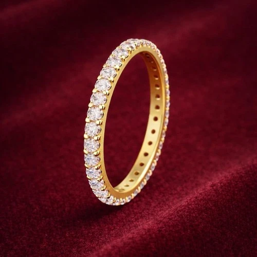 925 Sterling Silver Eternity Band Ring w/Cubic Zirconia – 2mm CZ