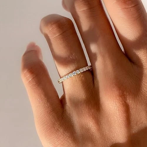 925 Sterling Silver Eternity Band Ring w/Cubic Zirconia – 2mm CZ - photo 3