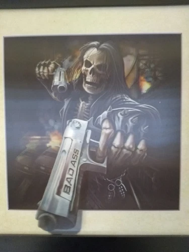 "Bad Ass" 3D Hologram Skull Wall Picture - photo 2