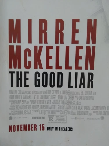 Movie Poster "The Good Liar" Mirren & McKellen 17"x11.5" - photo 2