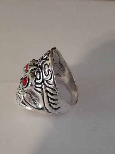 Vintage Retro Skull Head Ring Jewelry, Men's Carving Ghost Head - photo 2