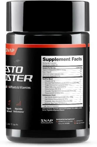 Snap Supplements Testosterone Booster for Men - Muscle Growth, E