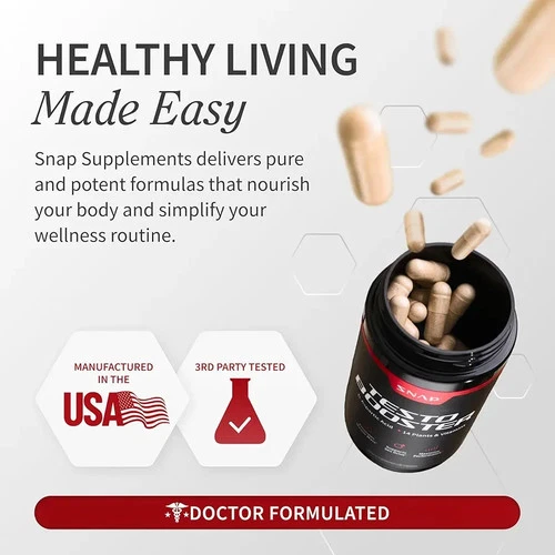 Snap Supplements Testosterone Booster for Men - Muscle Growth, E - photo 4