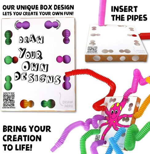 Mini Pop Tubes Fidget Toys - 8 Pack
