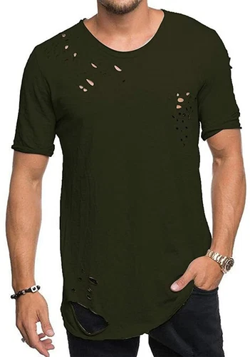 Men's Novelty Ripped T Shirt Gym Workout Athletic Muscle