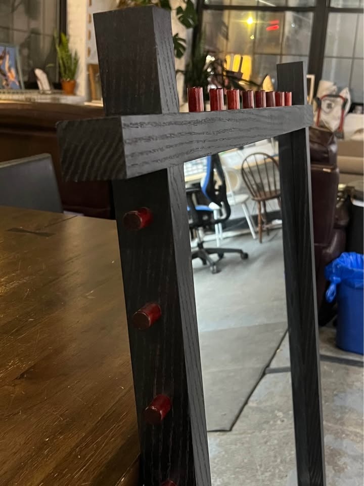 Large Red Oak Wall Mirror - photo 4