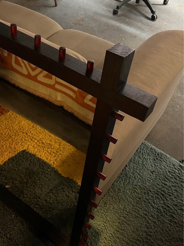 Large Red Oak Wall Mirror - photo 5