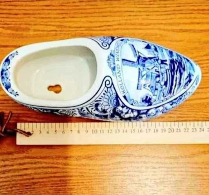 Large Hand Painted Porcelain Delft Clog