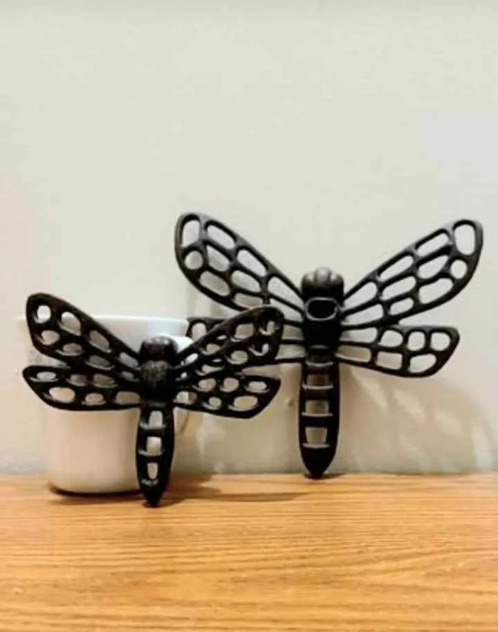 Handmade Cast Iron Dragonfly Set Wall Decor image indicator(5)
