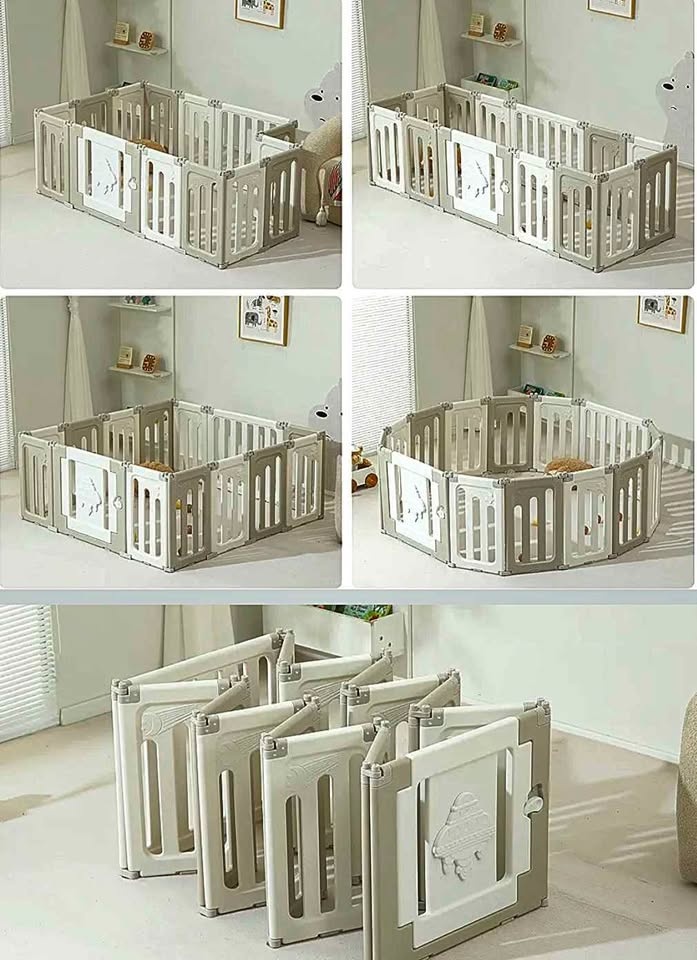 New in Box 14 Panel Foldable Baby Playpen (Grey/White) - photo 4