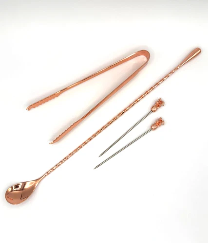 Cocktail Set - 4 Piece BNIB | Bar Spoon / Tongs / Cocktail Pins