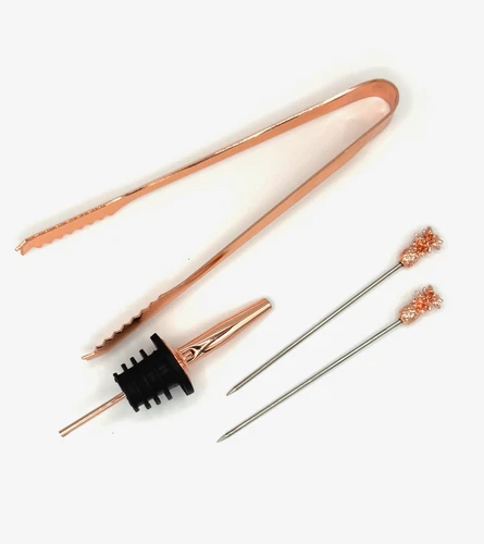 Cocktail Set - 4 Piece BNIB | Pour Spout / Tongs / Cocktail Pins