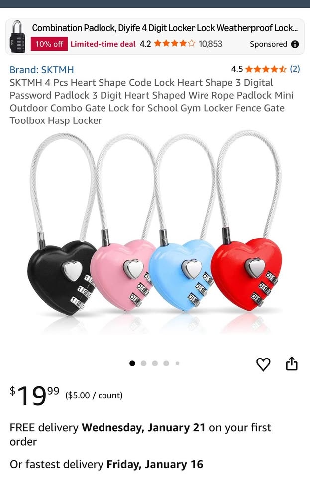 Heart Shaped Padlocks - photo 2