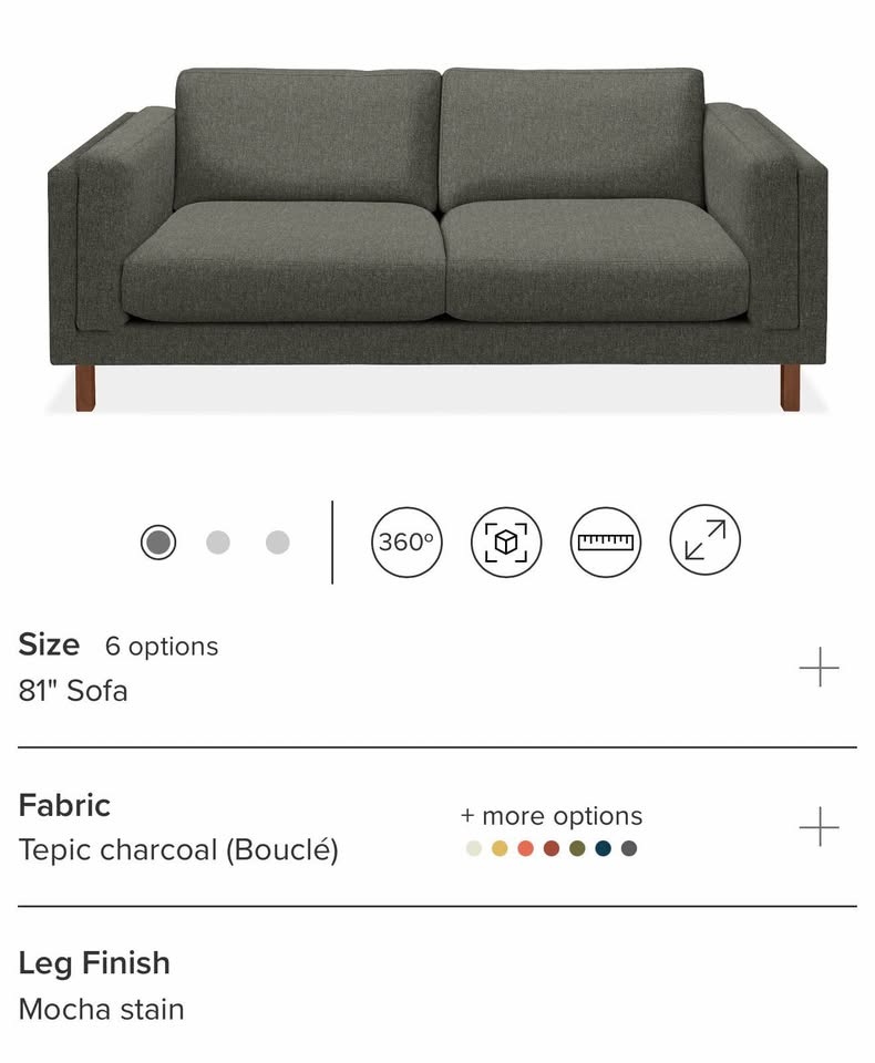 Room & Board Cade 81” Couch - photo 4