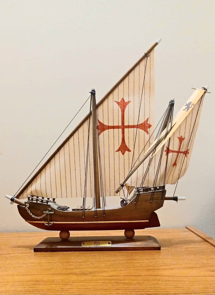 Spanish Handmade Niña Wooden Sail Ship Replica