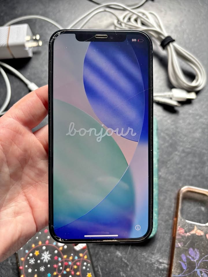 Black iPhone 12 and accessories