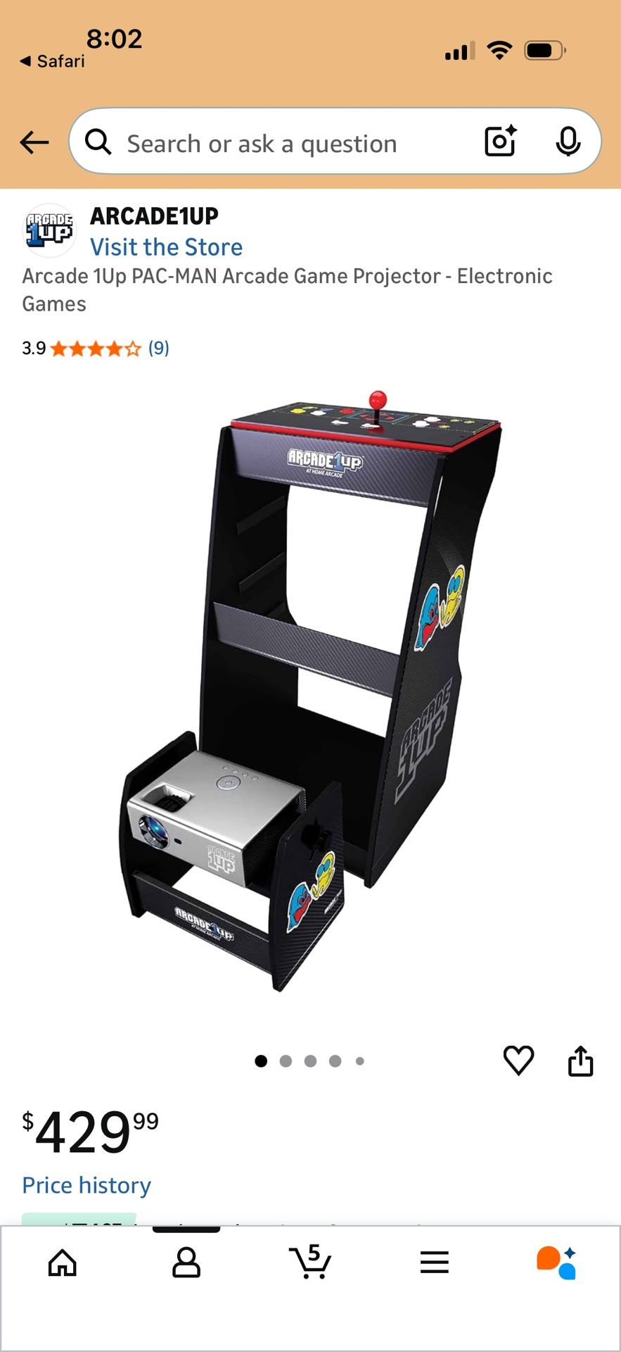 Arcade 1Up PAC-MAN Arcade Game Projectorcade