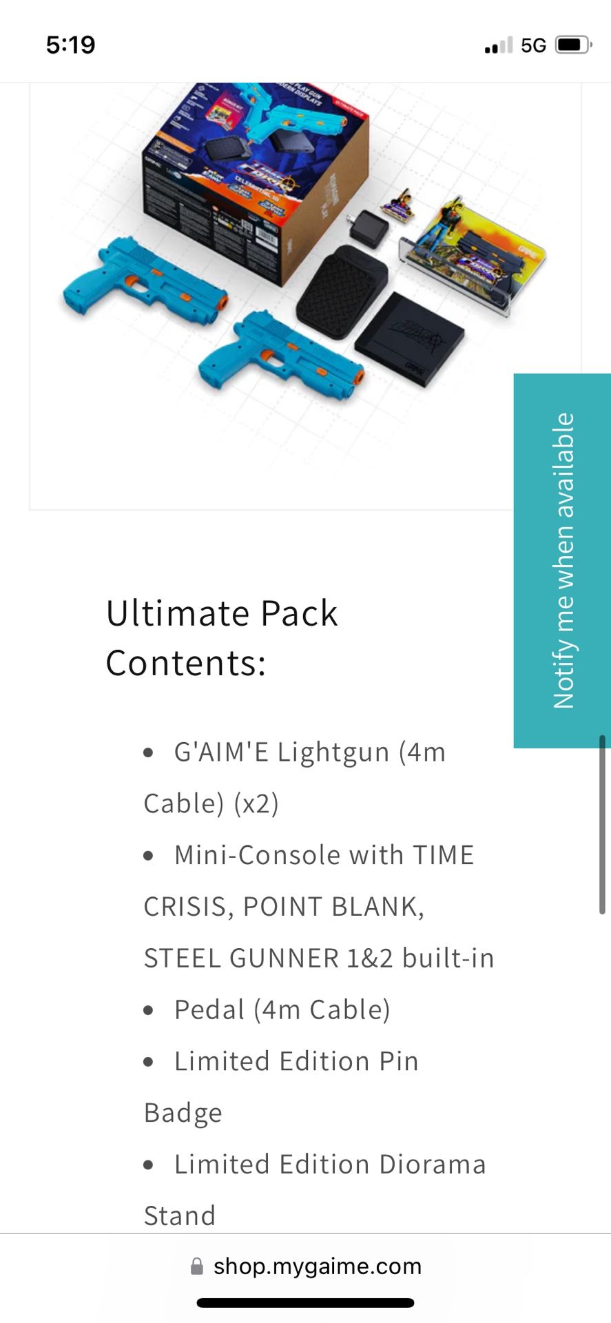 Arcade Time Crisis Ultimate LightGun - photo 2