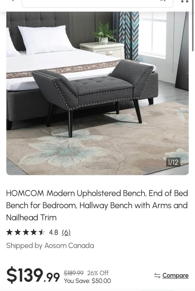 Modern Brand New Upholstered Bench!! - photo 2