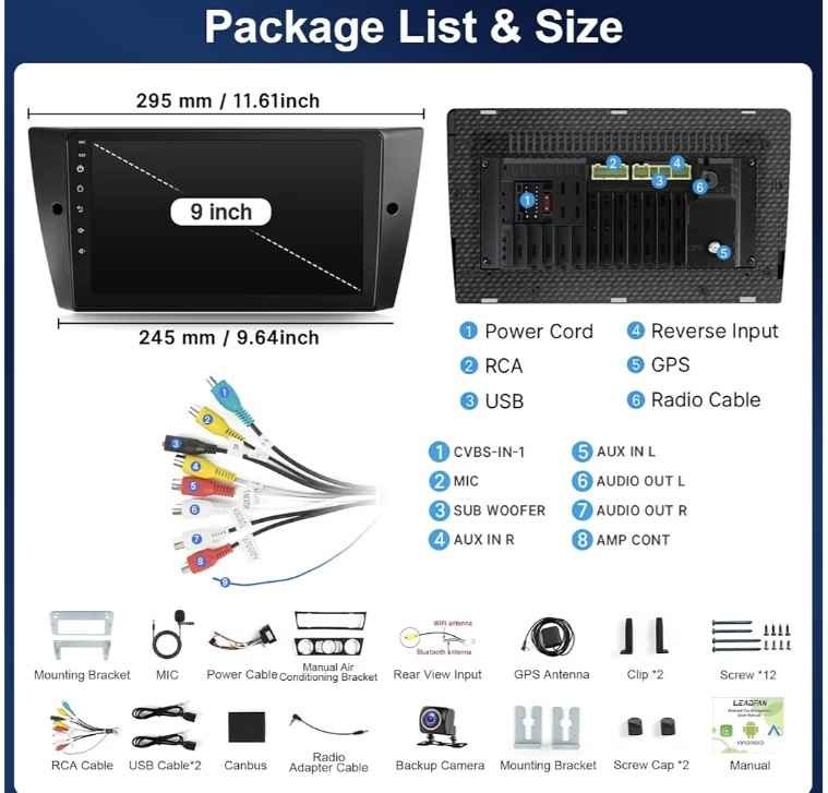 Leadfan Car Radio for BMW 3 Series 328i 335i 325i (E90/E92/E[hid - photo 2