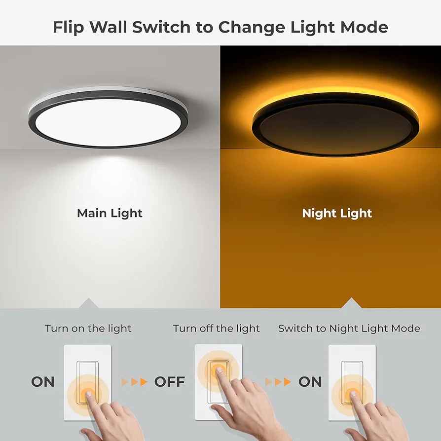 Matane 12 Inch LED Flush Mount Ceiling Light with Night Light - photo 3