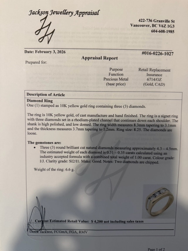 Diamond Ring - 1 Carat Yellow Gold