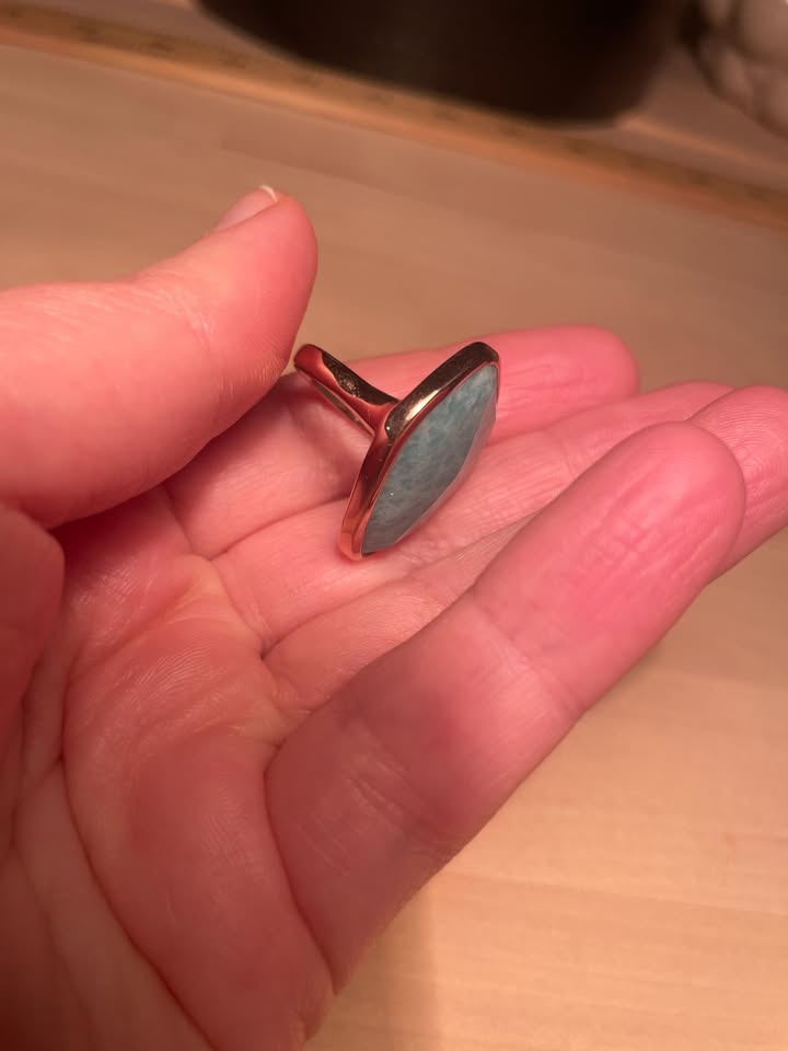 Monica Vinader Amazonite Pinky Ring Rose Gold Size 4.5 - photo 3