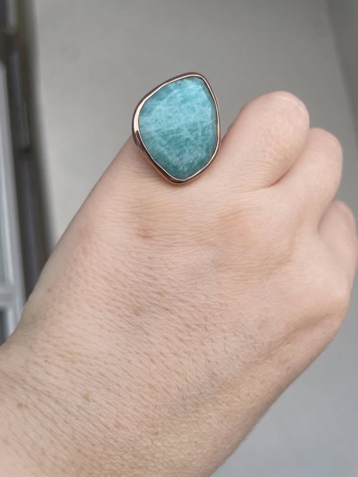 Monica Vinader Amazonite Pinky Ring Rose Gold Size 4.5 - photo 5
