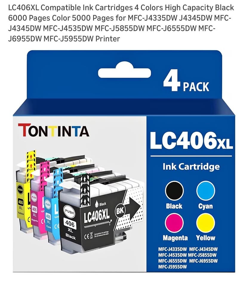 LC406XL Compatible Ink Cartridges - 4 Colors High Capacity