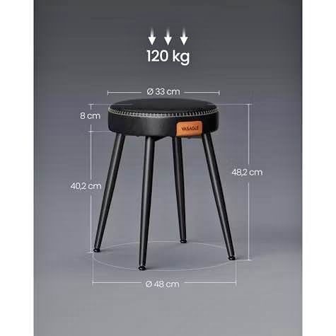 New VASAGLE EKHO Dining Chairs, Stools Set of 2 – Black - photo 2