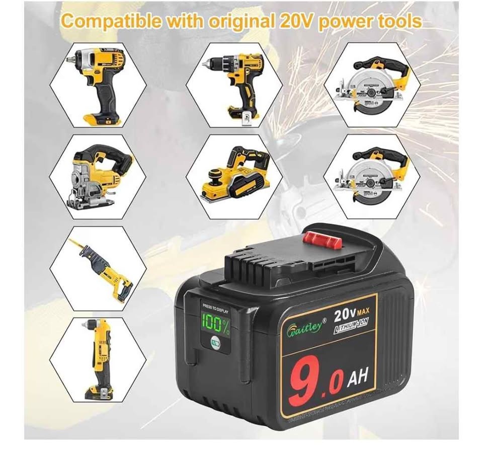 Waitley 20V 9.0Ah Replacement Battery for DeWalt - photo 2