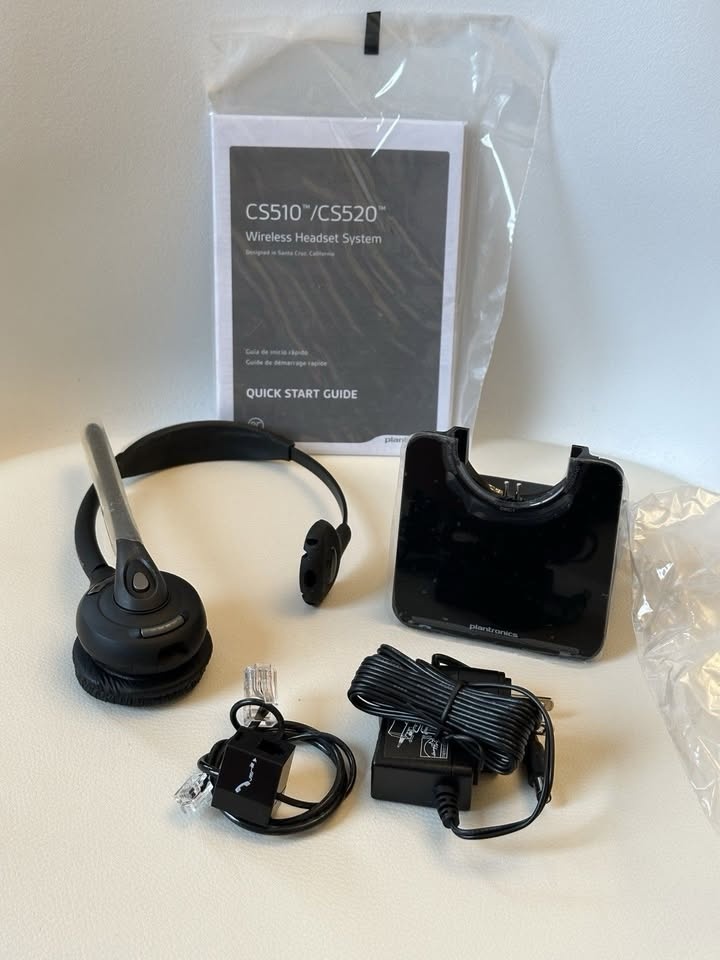 NEW Plantronics CS510 Black Wireless Headset Boom Microphone - photo 2